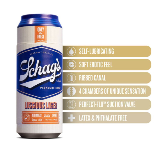 Полупрозрачный мастурбатор в виде пивного бокала Schag’s by Blush Luscious Lager Masturbator Frosted