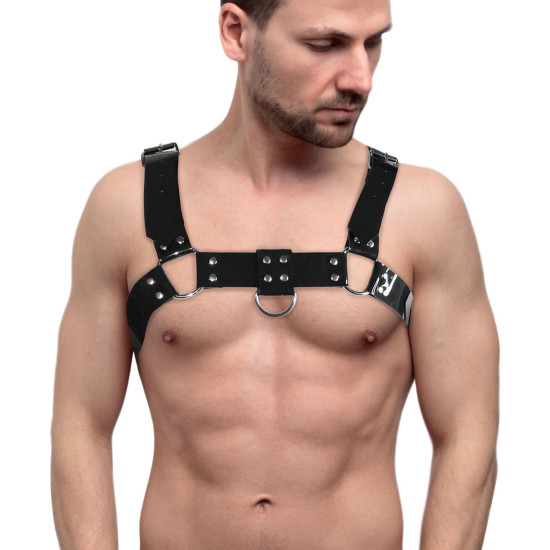 Чоловіча портупея на груди, чорна Feral Feelings Bulldog Harness Black