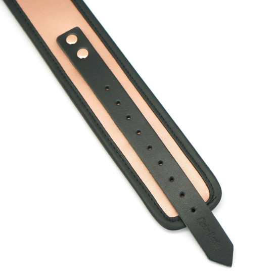 Широкий ошейник с поводком из натуральной кожи Liebe Seele Rose Gold Memory Collar with Leash