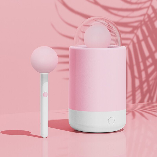Вибратор-конфетка на палочке, зарядный кейс-ночник, 10 режимов вибрации KISSTOY Pink Pop