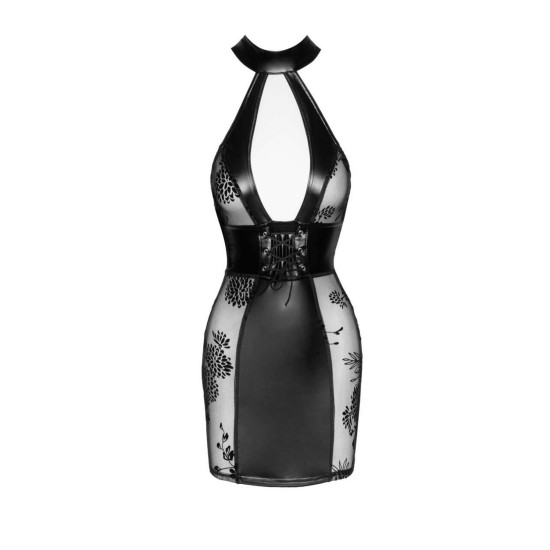Сукня зі вставками з матеріалу з мокрим ефектом Noir Handmade F238 Short Tulle Dress with Powerwetlook Inserts, XXL
