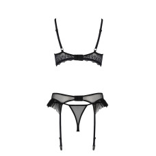 Комплект з відкритим бра, чорний Passion KERRIA SET WITH OPEN BRA black, S/M
