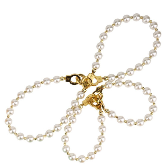 Перлинні наручники і поножі для сексу Lockink Pearl Handcuffs & Anklecuffs