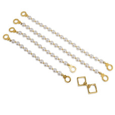 Перлинні наручники і поножі для сексу Lockink Pearl Handcuffs & Anklecuffs