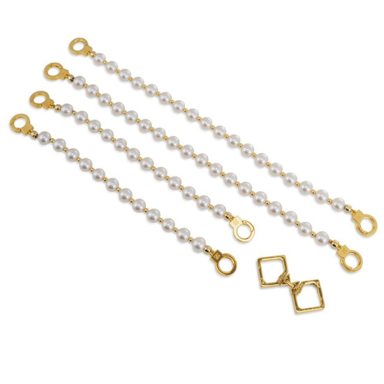 Перлинні наручники і поножі для сексу Lockink Pearl Handcuffs & Anklecuffs