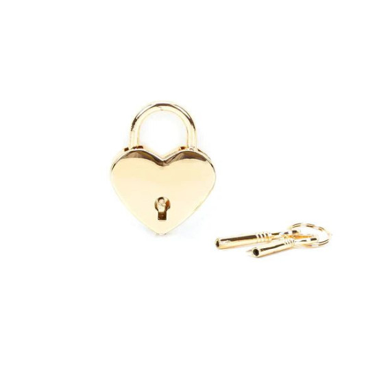Замочек для кейса с секс-игрушками в форме сердца, золотистый Liebe Seele Heart Shape Padlock Gold