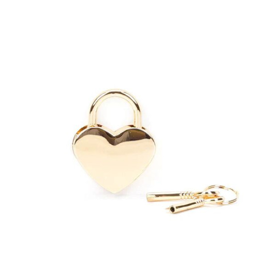 Замочек для кейса с секс-игрушками в форме сердца, золотистый Liebe Seele Heart Shape Padlock Gold
