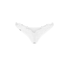 Трусики з відкритим доступом до промежини, білі Obsessive Arrowel Crotchless Thong White, S/M