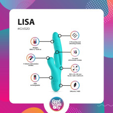 Вібратор-кролик з функцією поштовхів та стимуляцією точки G Good Vibes Only Lisa Thrusting Rabbit Vibrator With G-Spot Stimulator