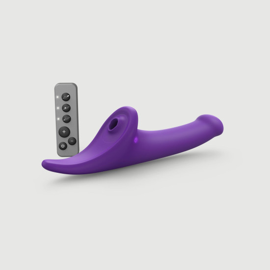 Вібронасадка для страпона з вакуумною стимуляцією, фіолетова Strap-On-Me Multi Orgasm Dildo L Purple