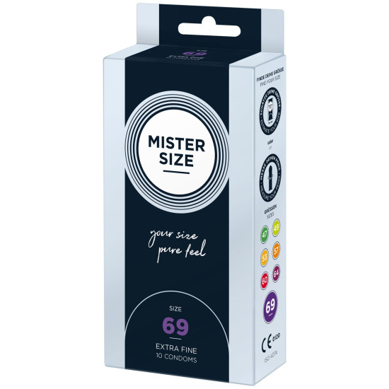 Презервативи Mister Size - pure feel - 69 (10 condoms), товщина 0,05 мм (пом'ята упаковка!!!)