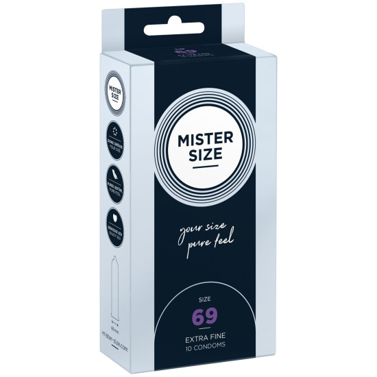 Презервативи Mister Size - pure feel - 69 (10 condoms), товщина 0,05 мм (пом'ята упаковка!!!)