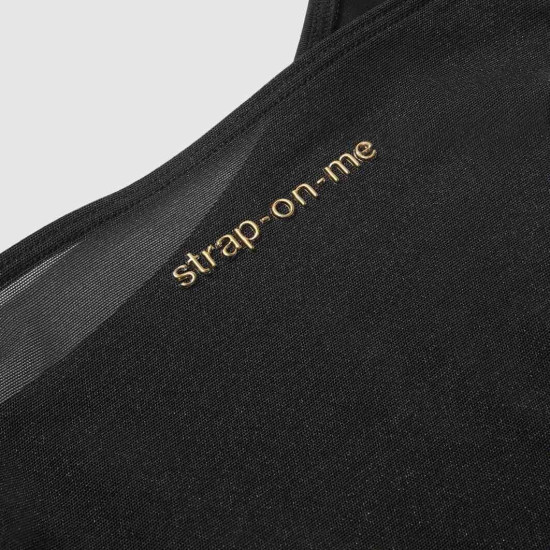 Боді з фіксацією ділдо, чорне Strap-On-Me Harness Body Signature, розмір M