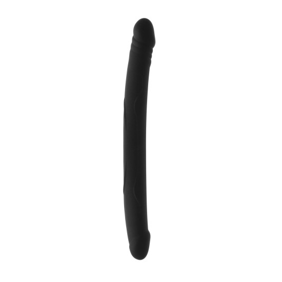 Двухсторонний фаллоимитатор черного цвета, длина 42 см, диаметр 4 см Dorcel Real Double Do Black