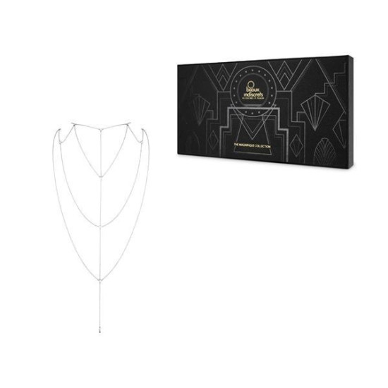 Украшение для тела - цепочка для спины и декольте, серебристая Bijoux Indiscrets Magnifique Back and Cleavage Chain Silver