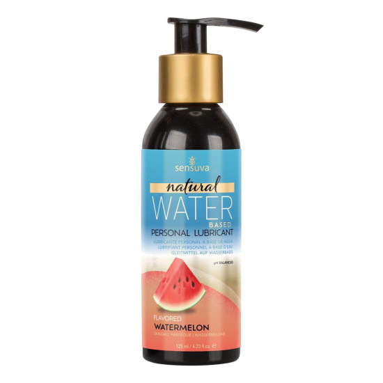 Съедобный лубрикант со вкусом арбуза на водной основе Sensuva Natural Water-Based Watermelon, 125 ml