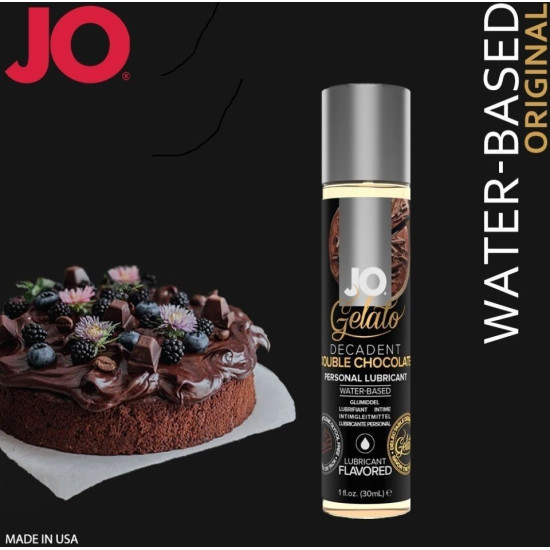 Їстівний лубрикант зі смаком шоколаду на водній основі JO GELATO Double Chocolate, 30 ml