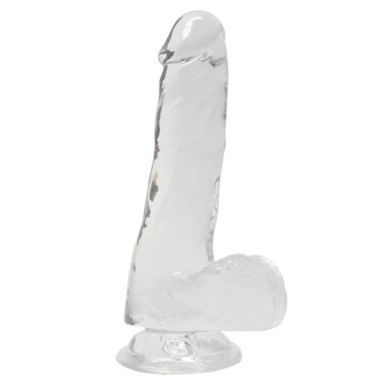 Прозорий фалоімітатор із присоскою, довжина 15,5 см, діаметр 3,5 см - Alive Jelly Dildo Pepito