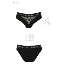 Трусики с широкой резинкой и кружевом, черные Passion PS001 Panties Black, размер M