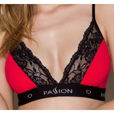 Еластичний топ з мереживом, червоно-чорний Passion PS001 Top Red-Black, XL