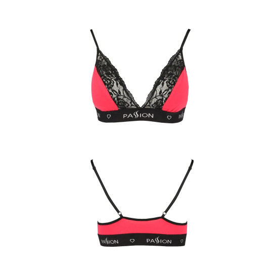 Еластичний топ з мереживом, червоно-чорний Passion PS001 Top Red-Black, XL
