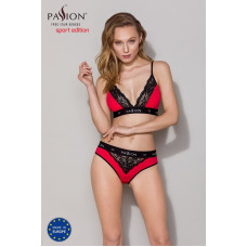 Еластичний топ з мереживом, червоно-чорний Passion PS001 Top Red-Black, XL