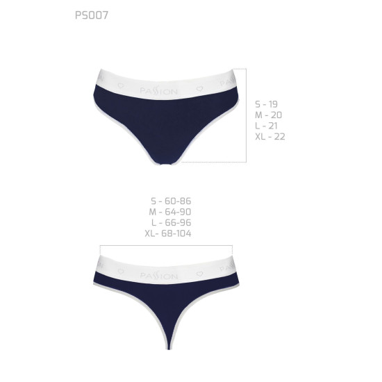 Спортивні трусики-стринги, темно-сині Passion PS007 Panties Navy Blue, XL