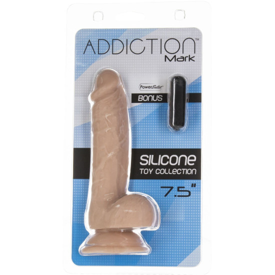 Фалоімітатор з мошонкою, довжина 19 см, діаметр 3,8 см - Addiction Mark 7.5″ Dildo With Balls Beige