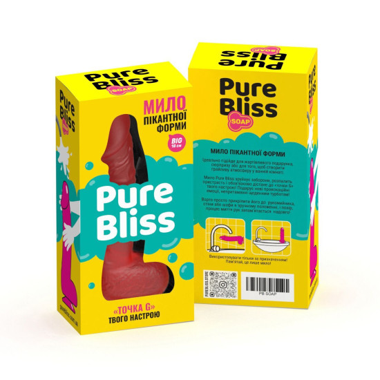 Натуральне крафтове мило-член із присоскою, червоне Pure Bliss Big Red