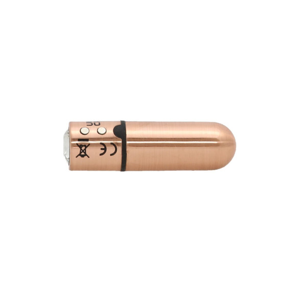 Вібропуля з брелоком і чохлом, довжина 6,35 см, рожево-золота PowerBullet First-Class Bullet 2.5» Rose Gold