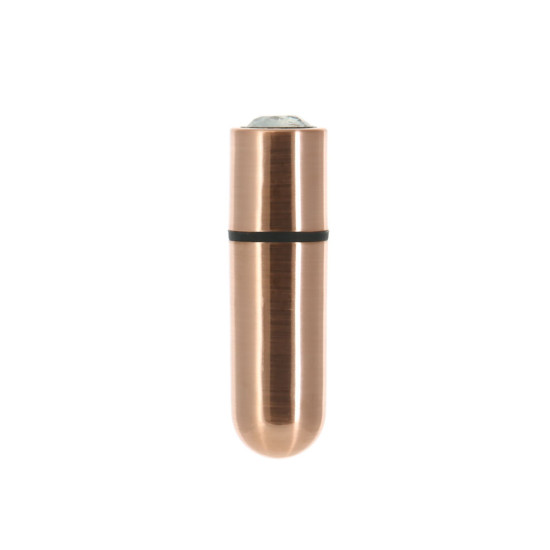 Вібропуля з брелоком і чохлом, довжина 6,35 см, рожево-золота PowerBullet First-Class Bullet 2.5» Rose Gold