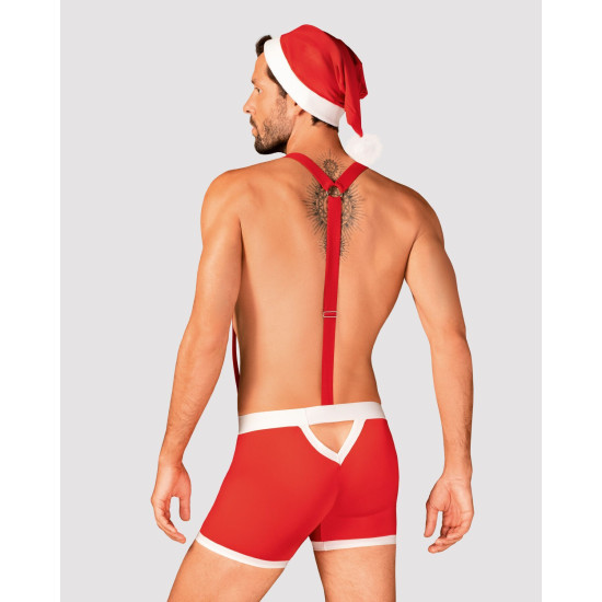 Мужской эротический костюм Санта-Клауса (боксеры на подтяжках) Obsessive Mr Claus, S/M