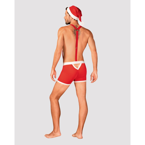 Мужской эротический костюм Санта-Клауса (боксеры на подтяжках) Obsessive Mr Claus, S/M