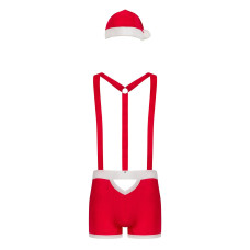Мужской эротический костюм Санта-Клауса (боксеры на подтяжках) Obsessive Mr Claus, S/M