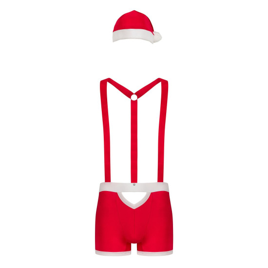 Мужской эротический костюм Санта-Клауса (боксеры на подтяжках) Obsessive Mr Claus, S/M