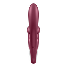 Вібратор-кролик з подвійним відростком і 3 потужними моторами, червоний Satisfyer Touch Me Red