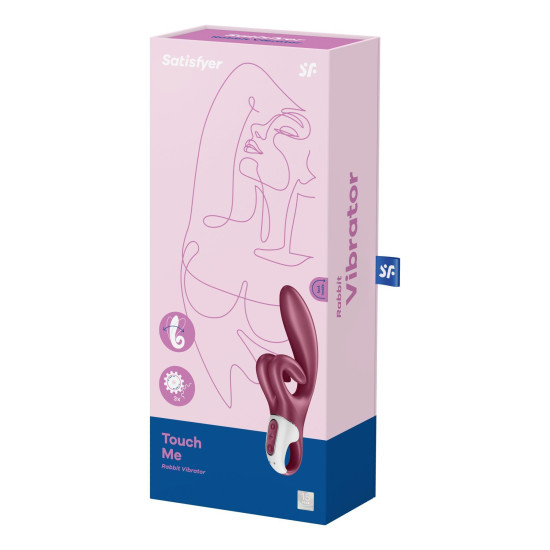 Вибратор-кролик с двойным отростком и 3 мощными моторами, красный Satisfyer Touch Me Red