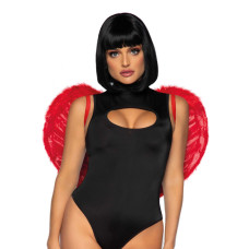 Крила диявола з марабу, червоні Leg Avenue Marabou Feather Devil Wings