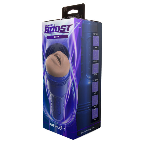 Мастурбатор-ротик з плаваючими кільцями Turbo Tech Fleshlight Boost Blow Light Medium Flesh