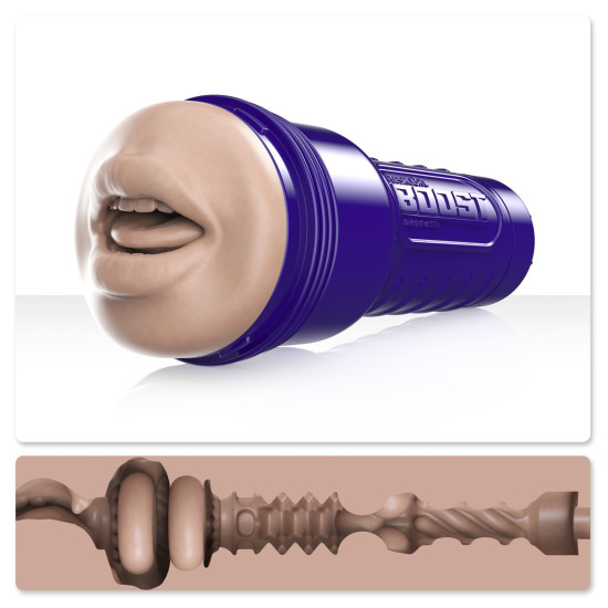 Мастурбатор-ротик з плаваючими кільцями Turbo Tech Fleshlight Boost Blow Light Medium Flesh