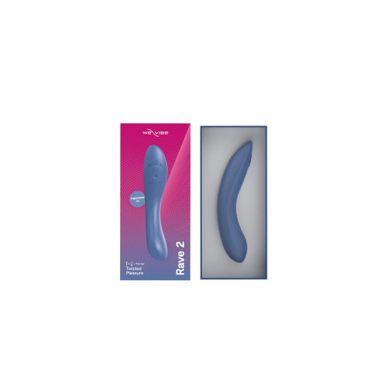Силиконовый вибратор с изогнутым корпусом и мощной вибрацией, синий We-Vibe Rave 2 Twisted Pleasure Blue