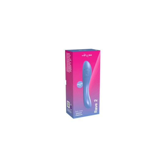 Силиконовый вибратор с изогнутым корпусом и мощной вибрацией, синий We-Vibe Rave 2 Twisted Pleasure Blue