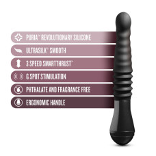Пульсатор з рельєфною поверхнею, чорний Temptasia by Blush Lazarus Thrusting Dildo Black