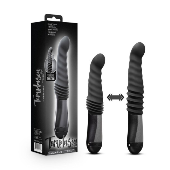 Пульсатор с рельефной поверхностью, чёрный Temptasia by Blush Lazarus Thrusting Dildo Black