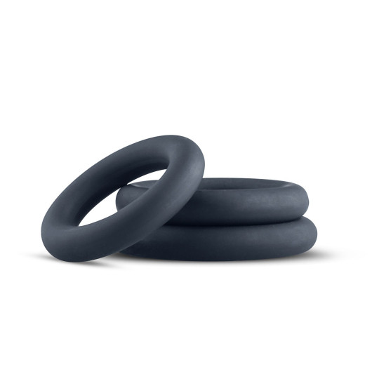 Набор из трёх эрекционных колец, серые Boners 3-Piece Cock Ring Set Grey