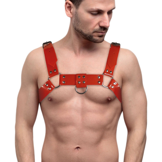 Мужская портупея на грудь, красная Feral Feelings Bulldog Harness Red