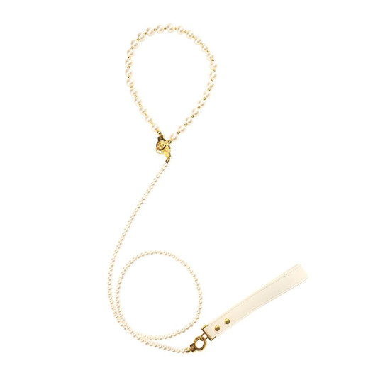 Нашийник з повідцем, перловий Lockink Pearl Collar & Leash Set