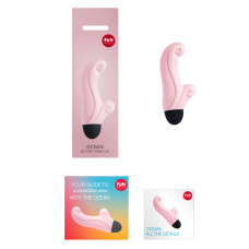 Вібратор-кролик для клітора і точки G, 6 режимів, на батарейках, ніжно-рожевий Fun Factory Ocean