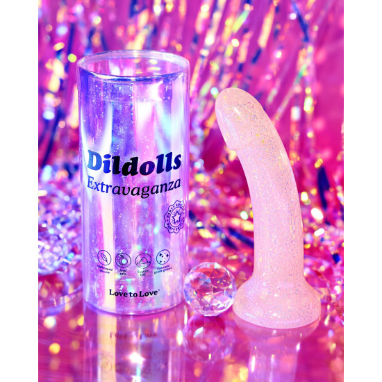 Дилдо з блискітками, довжина 14,8 см, діаметр 3,5 см - Love To Love Dildolls Extravaganza