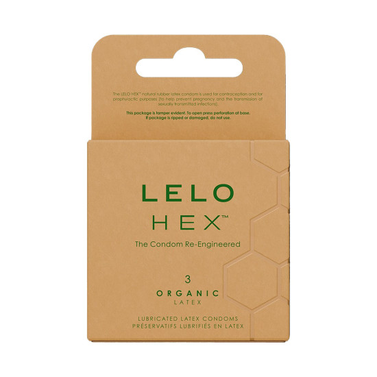 Тонкие и суперпрочные презервативы, 3 шт Lelo Hex Condoms Organic 3 Pack